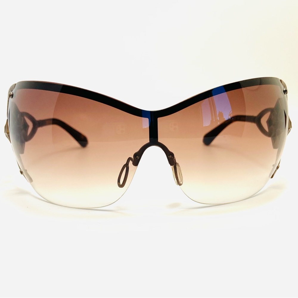 Affliction Women's Brown Gradient Rimless Sunglasses with Black Accents